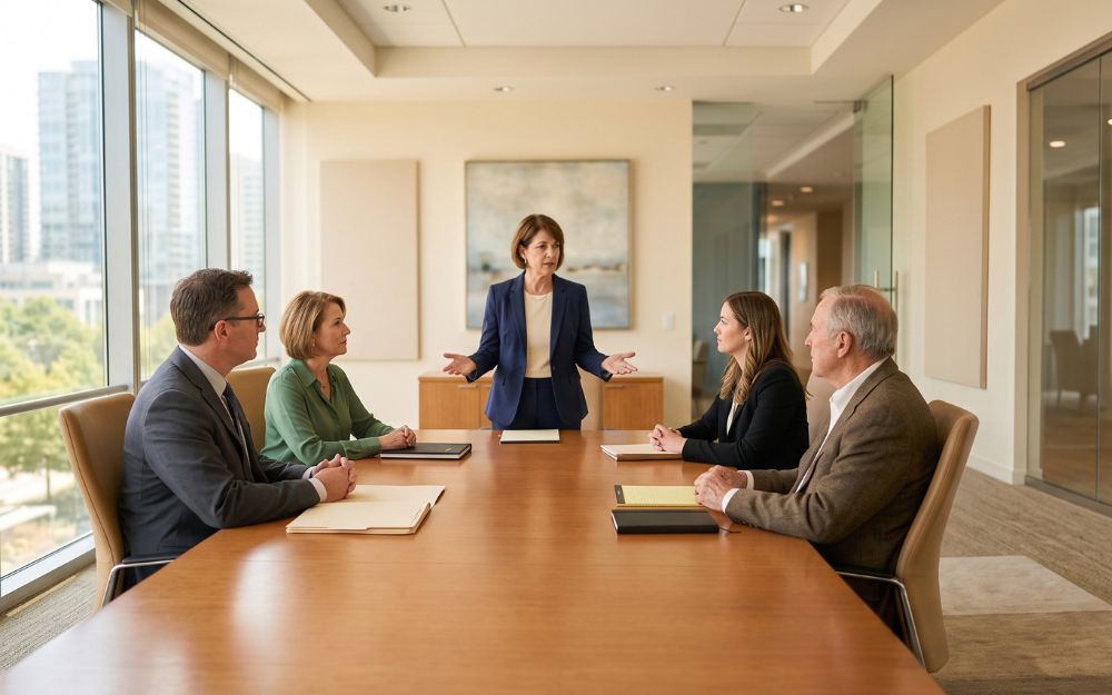Mediation session between two parties in a family provision claim, illustrating the NSW court process